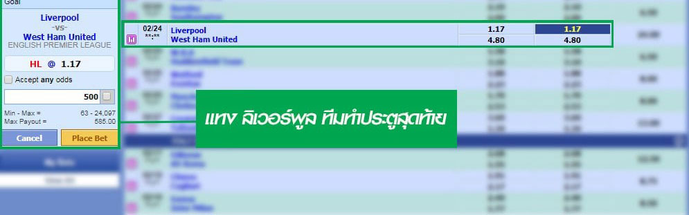 แทงบอลโกลแรกและโกลสุดท้าย